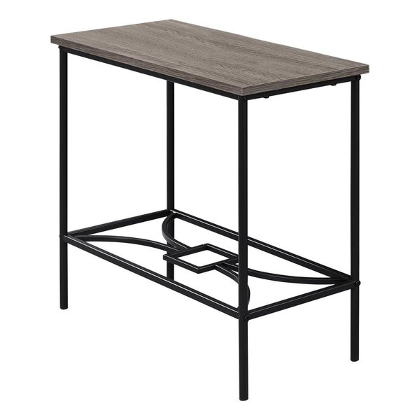 Daphnes Dinnette 22 in. Dark Taupe & Black Metal Accent Table DA2618148